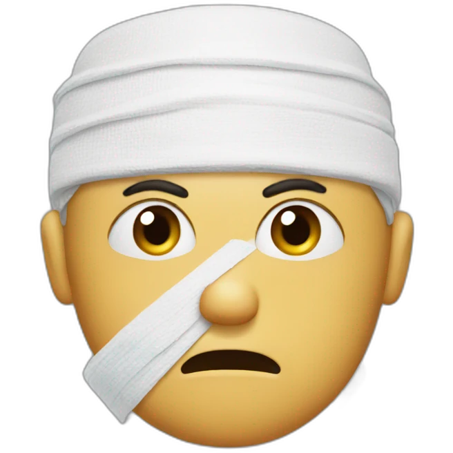 MAN covered IN BANDAGES sad expression emoji