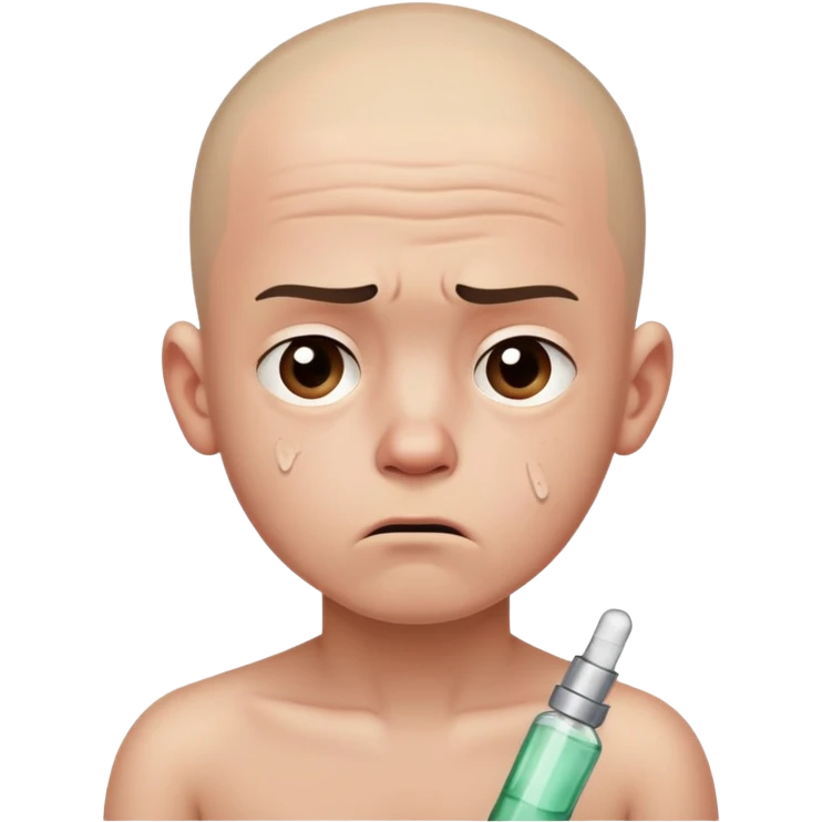 distressed boy with shaved head nude color who didn’t buy a vape emoji