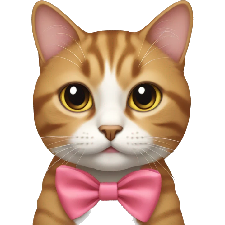 Cat wearing a bow emoji