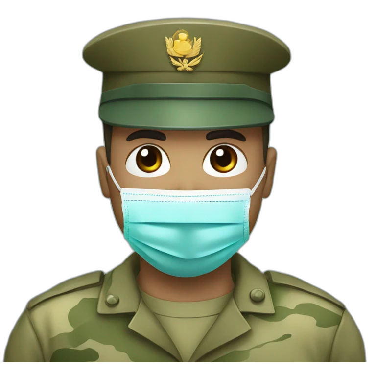 a military Head in a Medical masks emoji