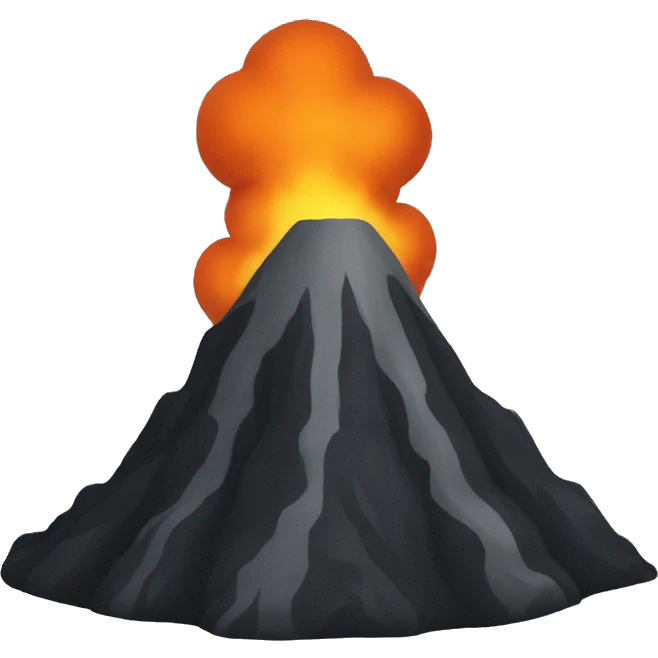 small black, gray and orange volcano
 emoji