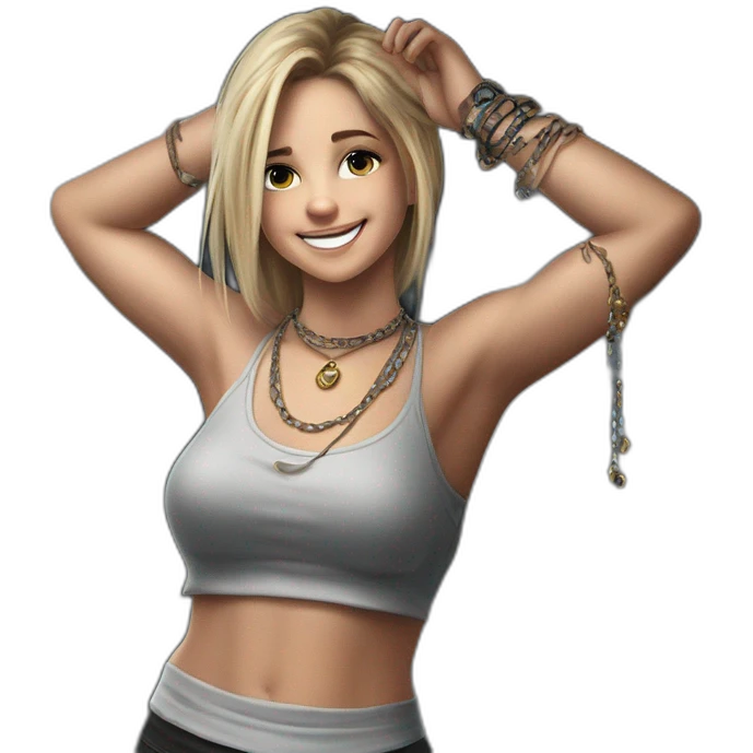 blonde girl with jewelry emoji