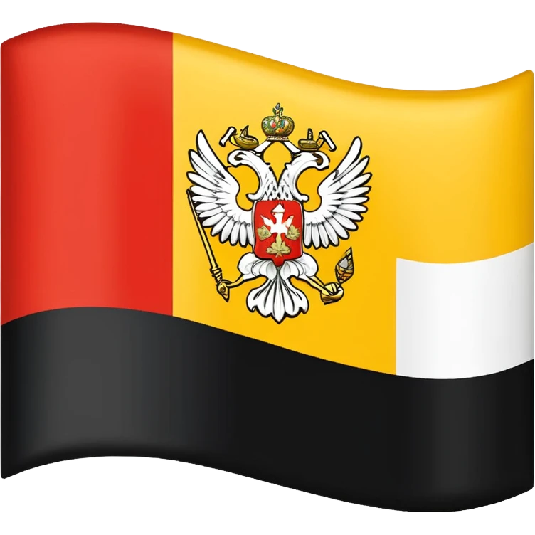 Flag of Russian empire. Horizontally up to down black yellow and white emoji