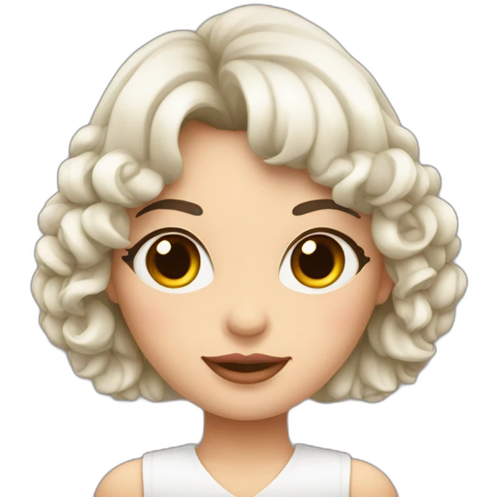 mujer de piel blanca con flequillo y anteojos rosas emoji