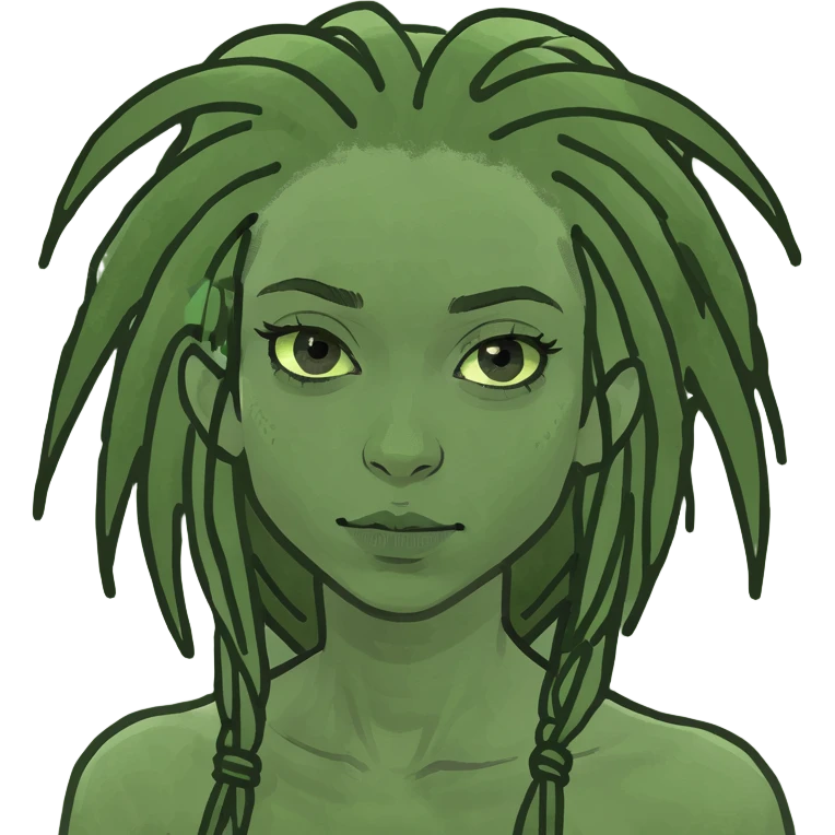 Girl with green dreads emoji