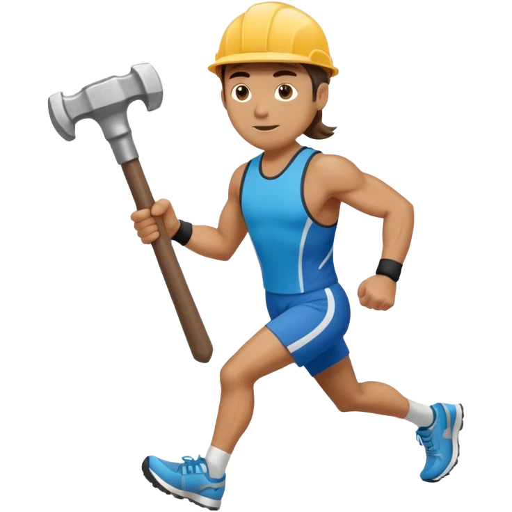 An emoji representing the ironman challenge event long-distance marathon for an mmorpg player who crafts everything themselves the hard way, and does not buy or sell items in-game. emoji