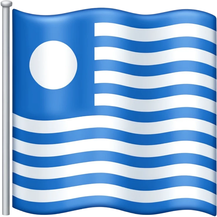 emoji Flag with 3 simple  horizontal lines: white, blue, white, equal one to another emoji