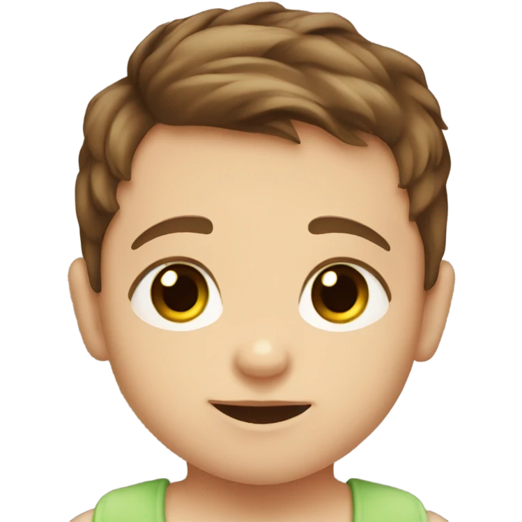 Baby boy with brown hair and hazel eyes emoji
