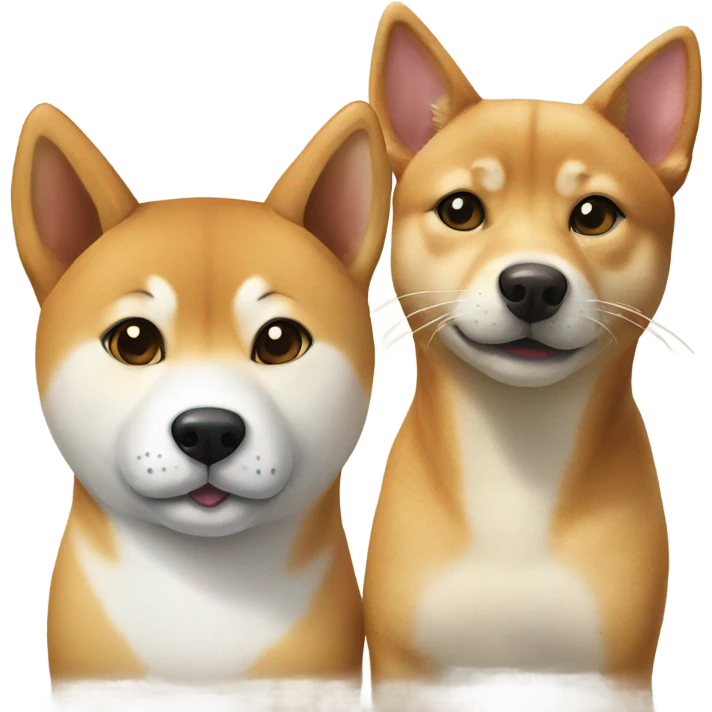 Shiba Inu and tabby cat emoji