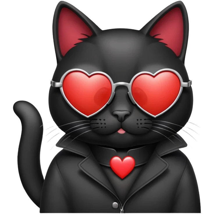 black cat wearing heart-shaped sunglasses emoji