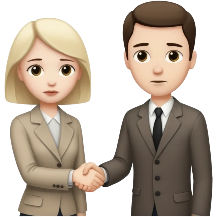 a sad couple shakes hands emoji