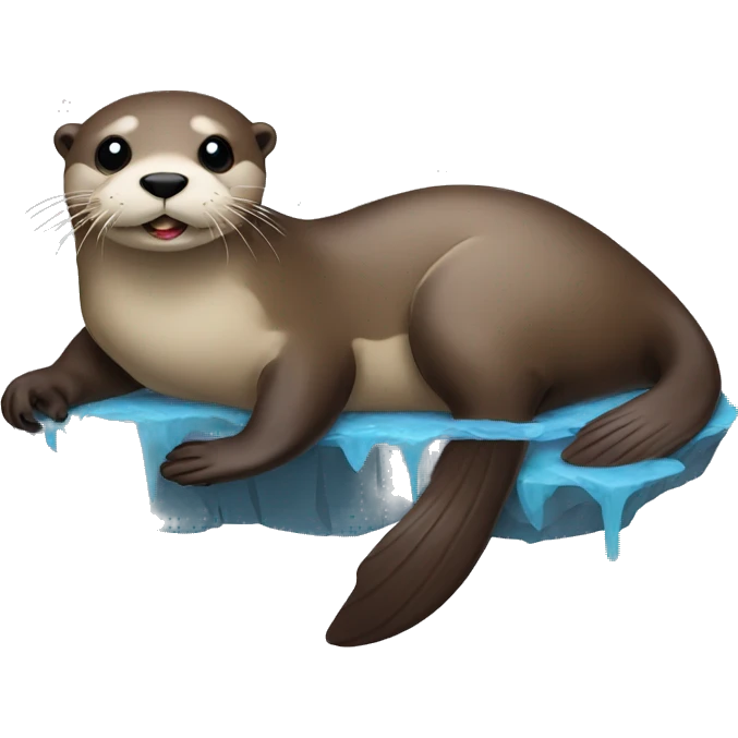 Otter with seal, chilling emoji