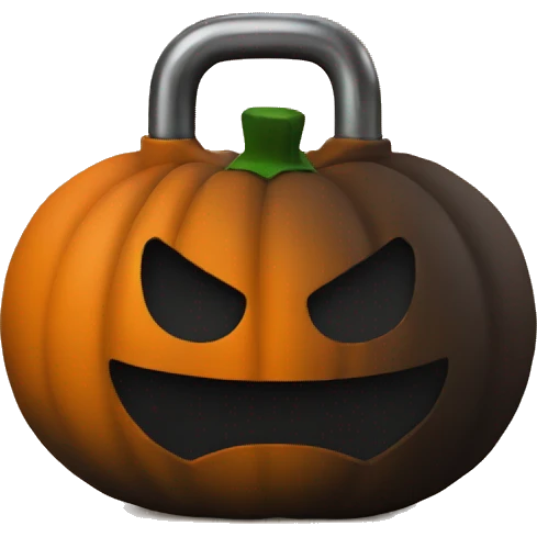 kettlebell looking like a pumpkin emoji