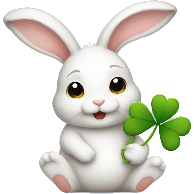 Cute Rabbit holding clover🐰 emoji