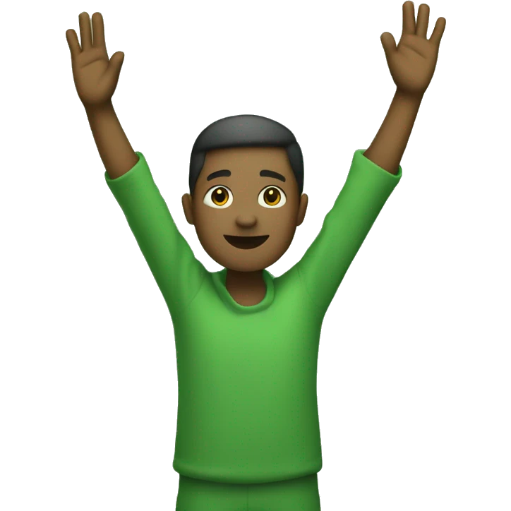 green raised arms emoji