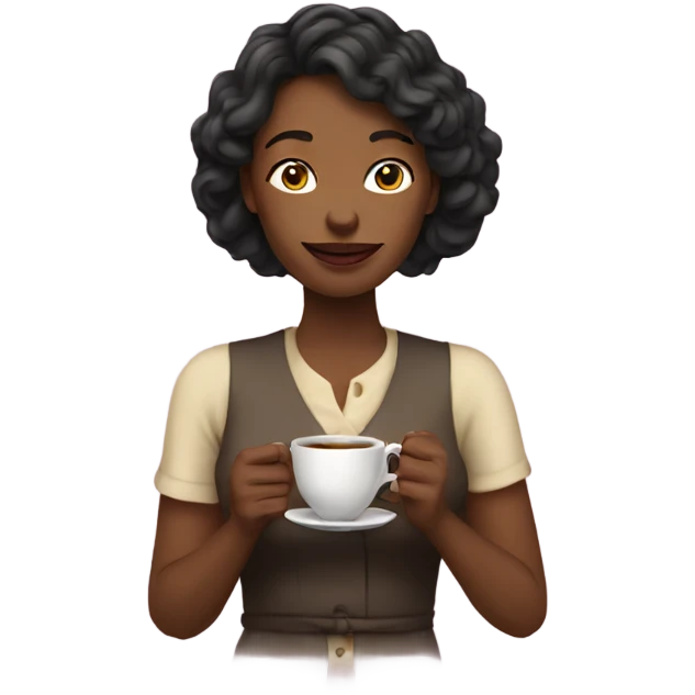 Women with a thé  emoji