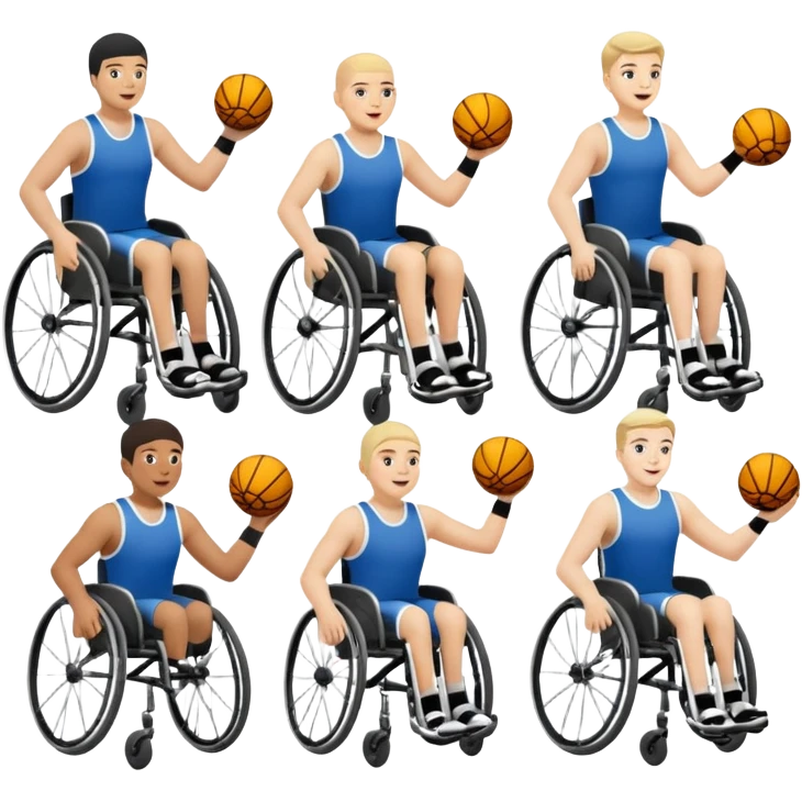 des athletes handicapé en fauteuil, avec des protheses de james qui font du handisport emoji
