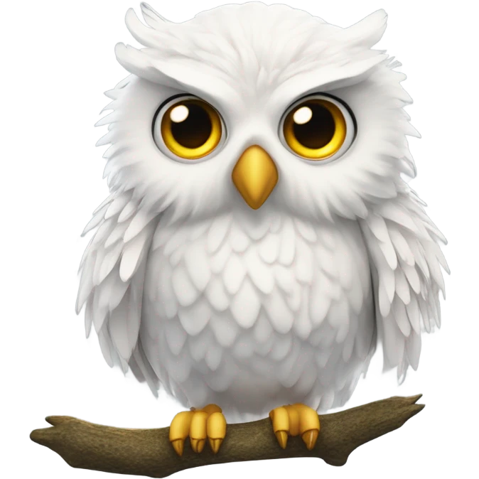 realistic white owl hedwig emoji