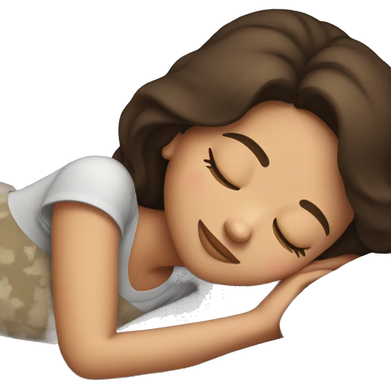 Brunette girl sleeping emoji