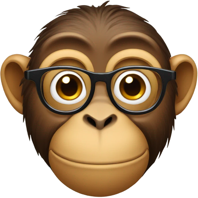 monkey wearing glasses with a big nose emoji