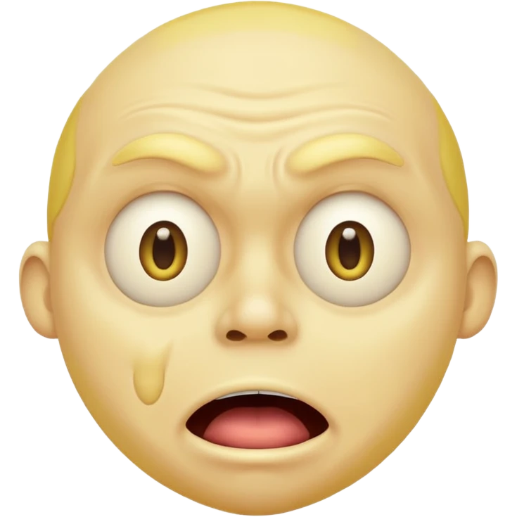 Cross eyed yellow man drooling like a moron emoji
