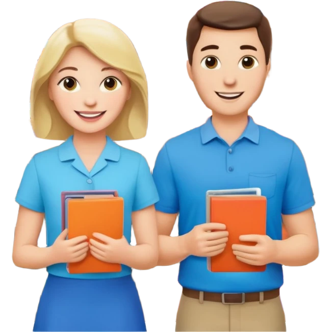 Duas Testemunha de jeová pregando com um display de revistas emoji