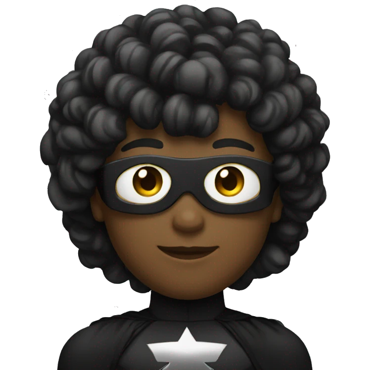 A white superhero dressed in black emoji