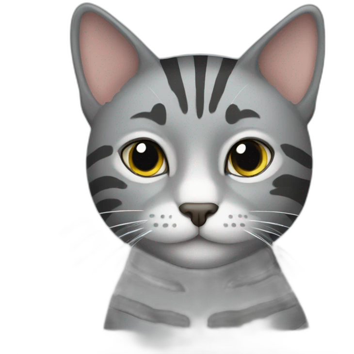 Grey cat with stripes emoji