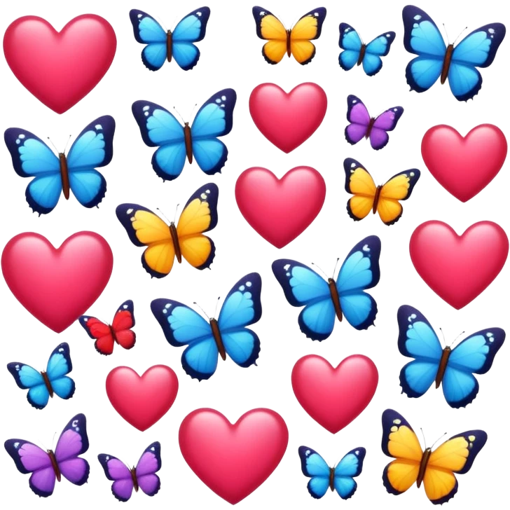 Hearts and butterflies  emoji