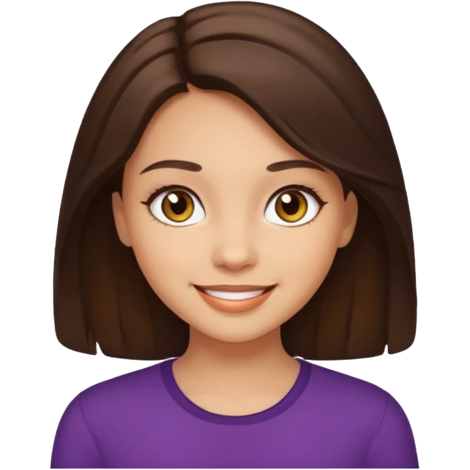 Koyu kahve sacli ela gözlü beyaz tenli guzel kiz emoji