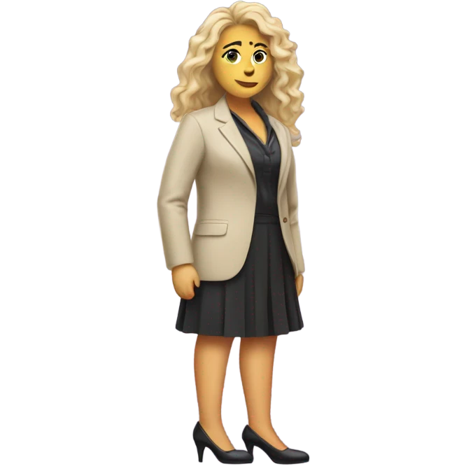 Lady wearing heels with hairy legs emoji