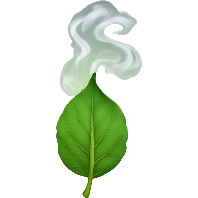 Leaf with smoke emoji