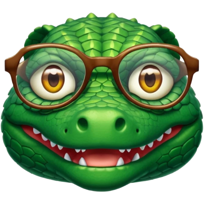 Crocodiles with glasses emoji