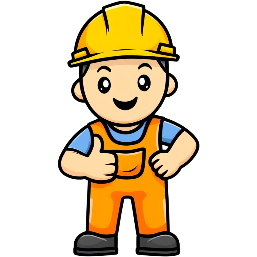 happy construction worker giving thumbs up emoji