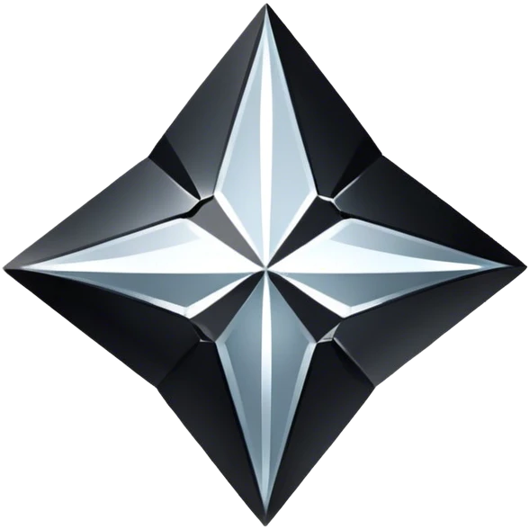 shiny black pastel four-point star diamond emoji