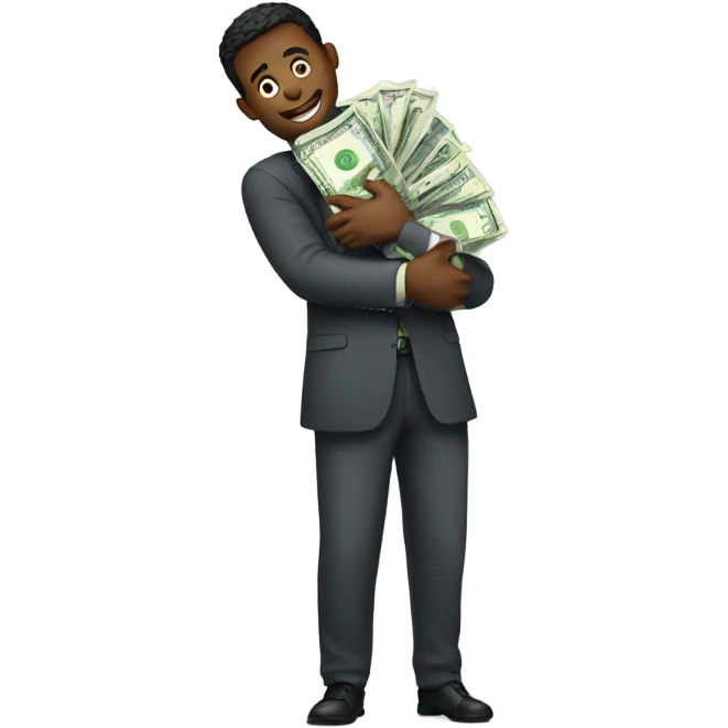 Man hugging money emoji