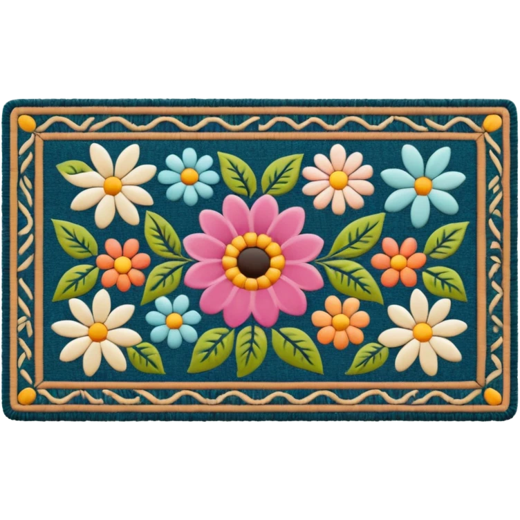 a doormat with floral patterns emoji