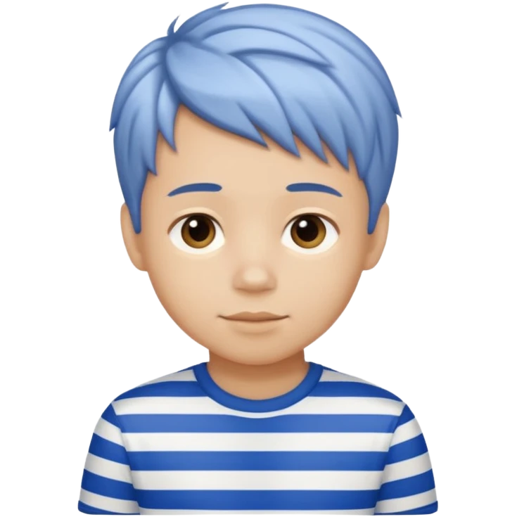 stripped shirt wearing Cute boy nice hair style. emoji