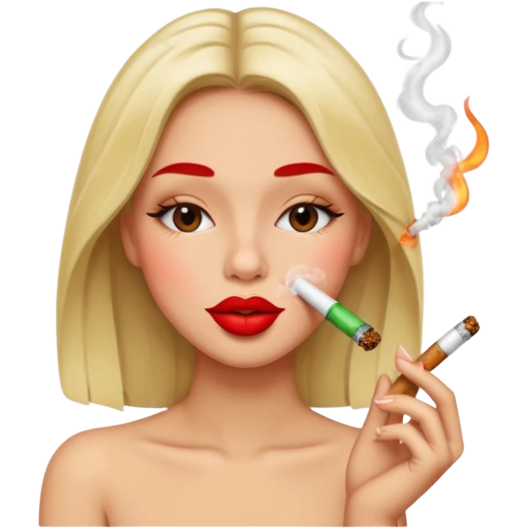 kissy face smoking weed emoji