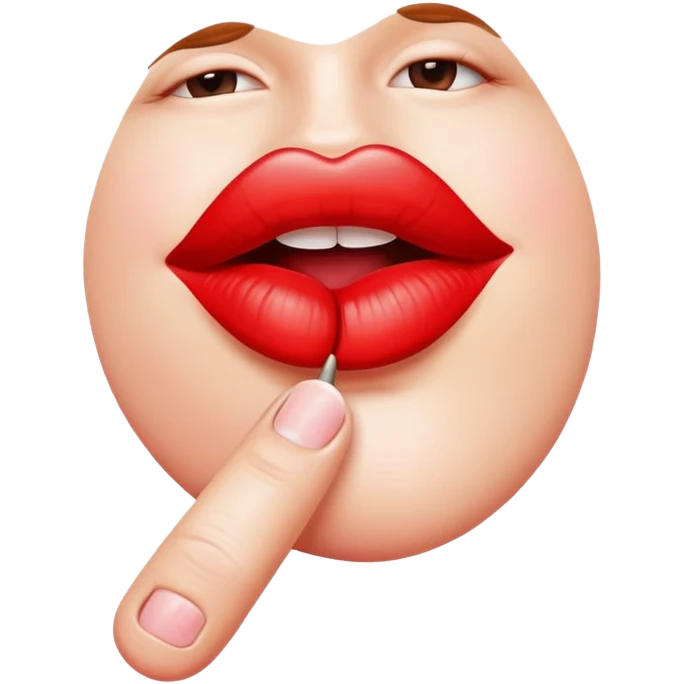 Labios con un dedo señalando emoji