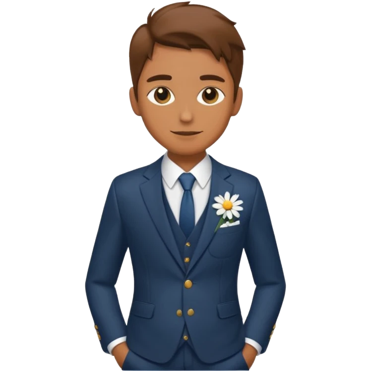 G Dradon,Stylish guy with single daisy in pocket emoji