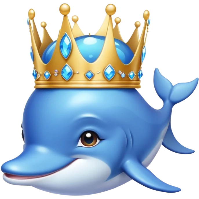 Cute Dolphine with a queen crown emoji