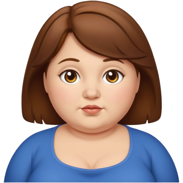chubby lady with a  brown hair emoji