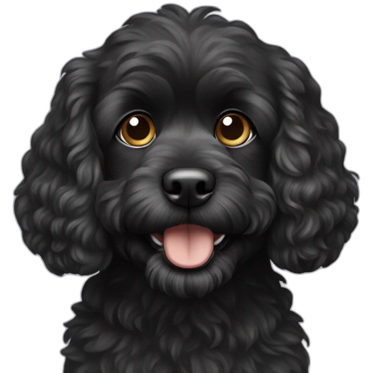 black Cavapoo dog emoji