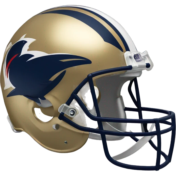 vegas gold football helmet with navy Rocket logo like the Toledo Rockets emoji