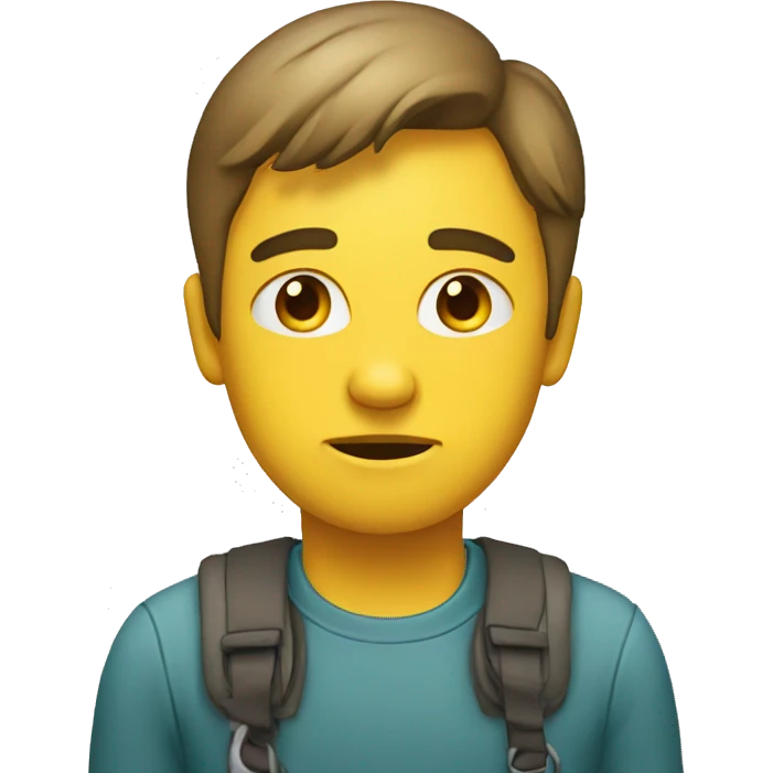 Person with a doubtful face making a pre emoji