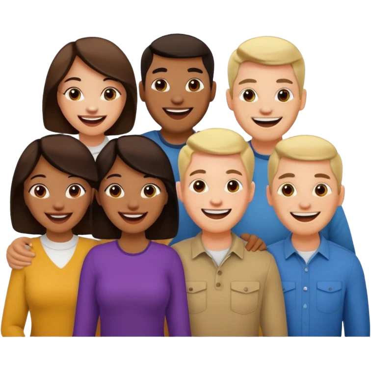 6 people, 4 men and 2 women emoji