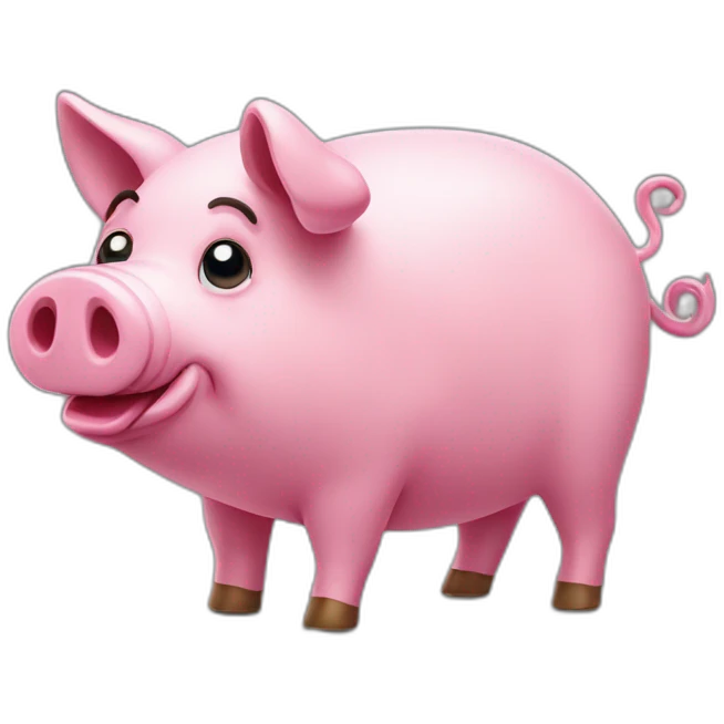 Pink pig bitcoin emoji