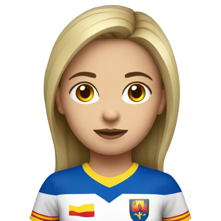 romanian girl wearing football International shirt emoji