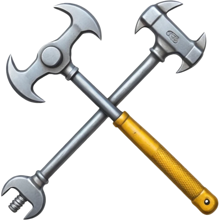 consturction spanner and hammer in a form of cross emoji